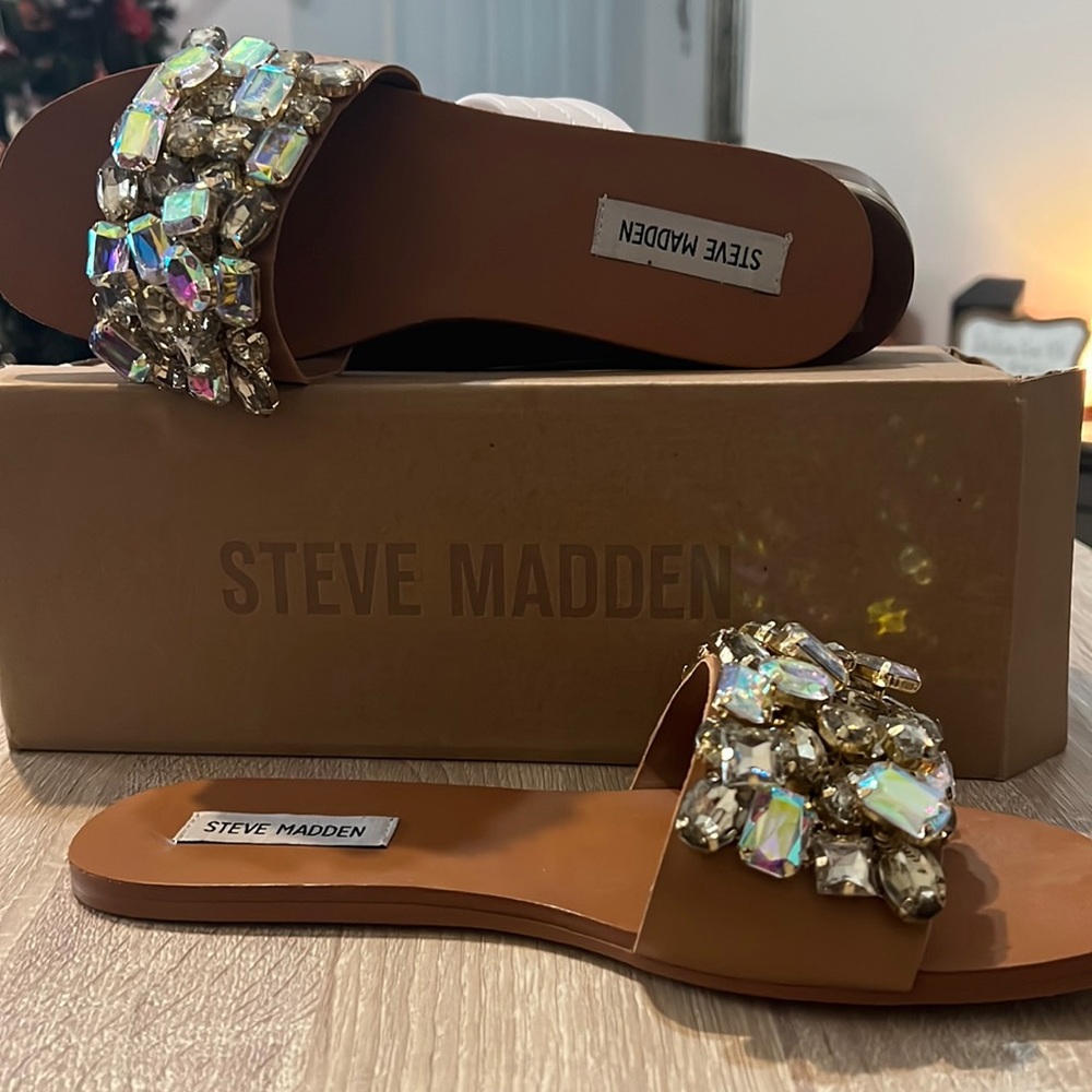Steve Maddden Rhinestones Bling Sandals
